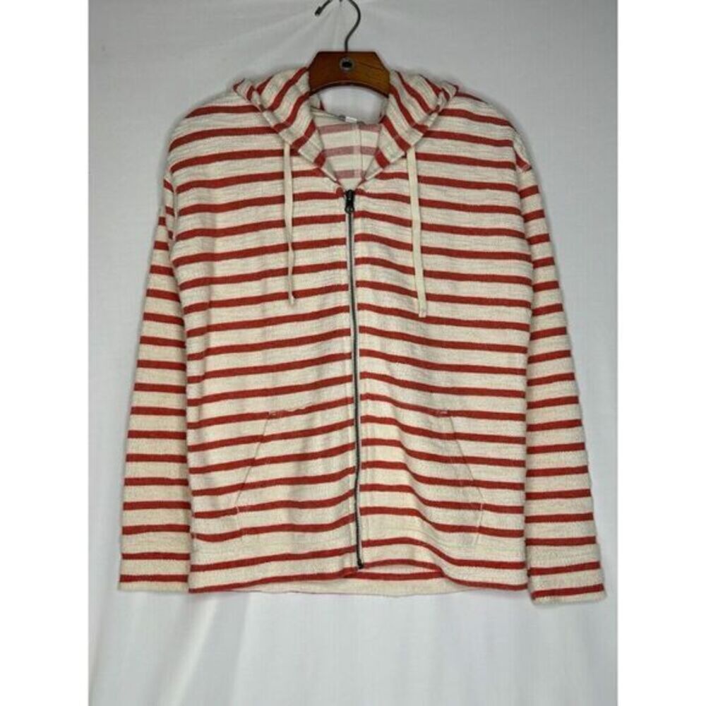 Gap Sweatshirt Womens XS Multicolor Stripe Hoodie Full Zip Pockets‎ 100% Cotton